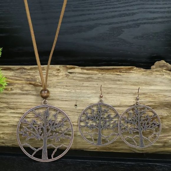 Tree Of Life Necklace & Earring Set - Picture 1 of 3